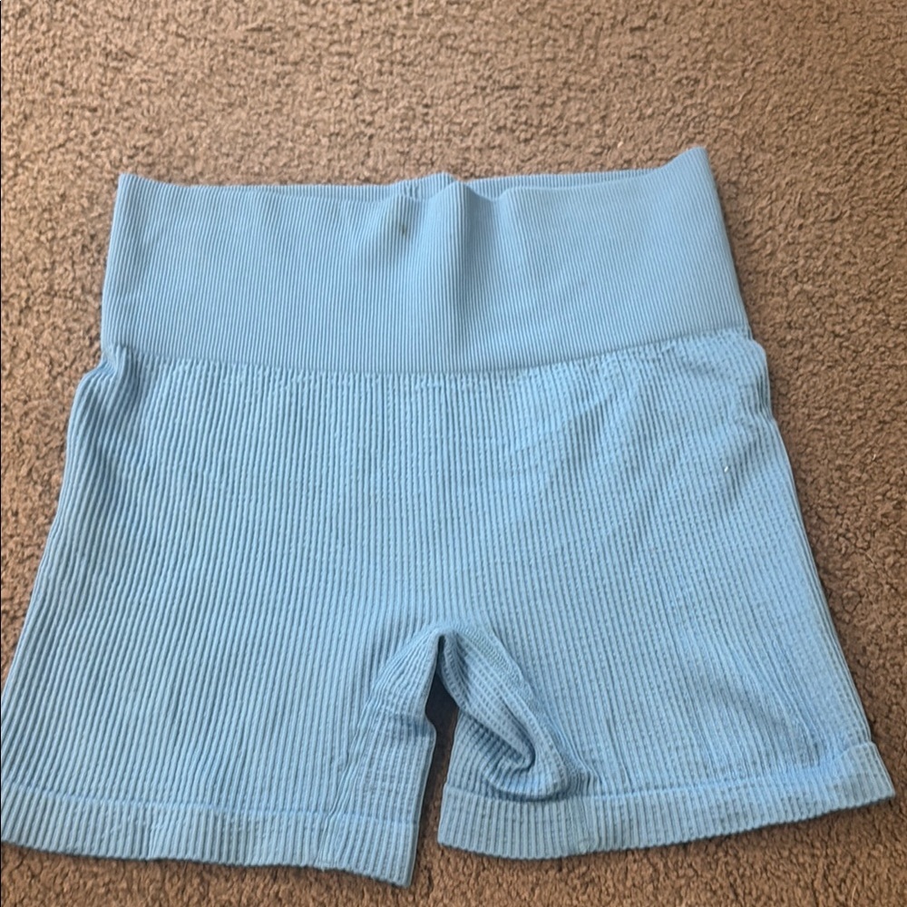 Target Blue Athletic Shorts with Ribbed Texture